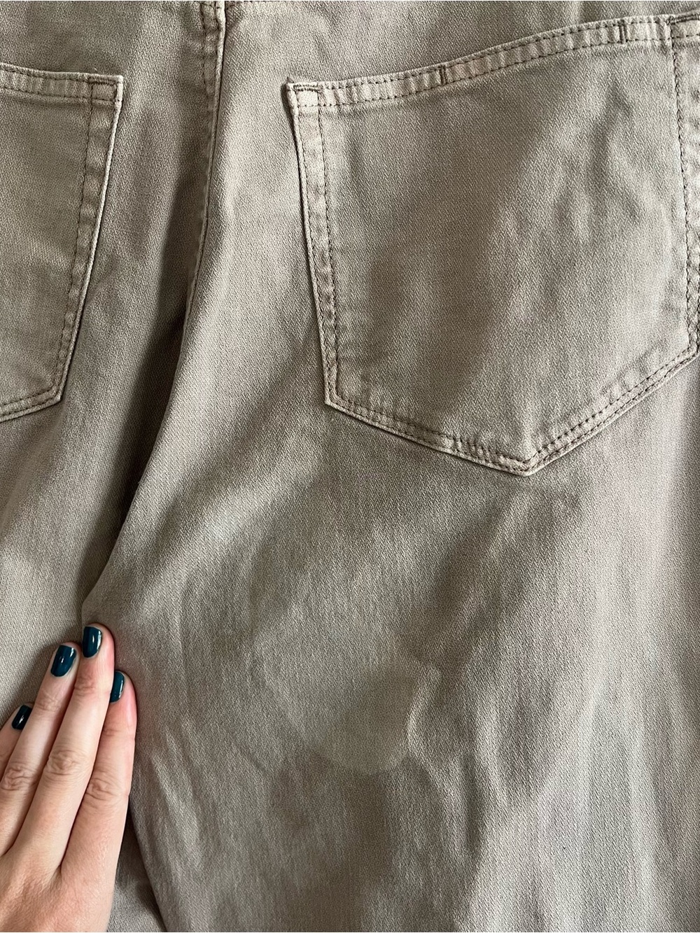 Paige Ari Wide Leg Pants Tan Drawstring High Waist Cotton Ankle size 27 flawed - Picture 7 of 7